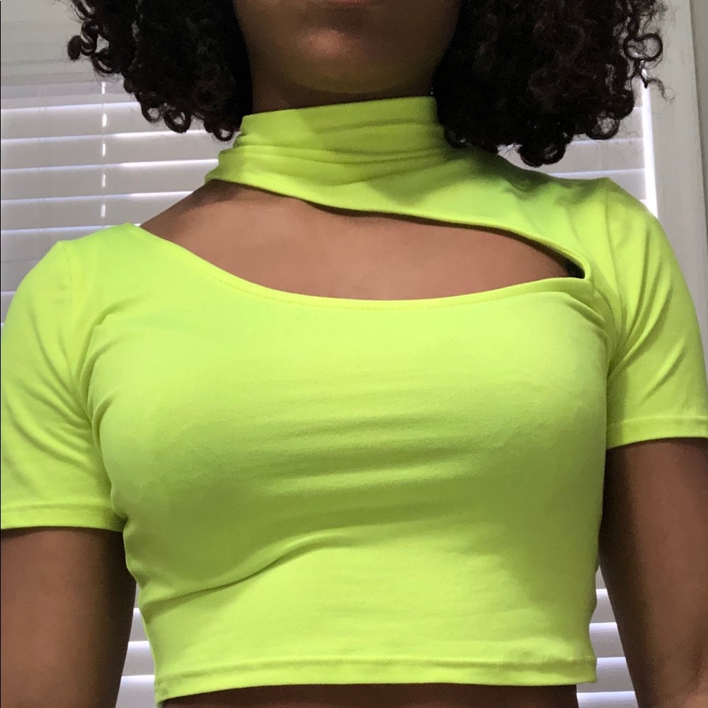 A Fashion Nova Stylish Neon Green Shirt